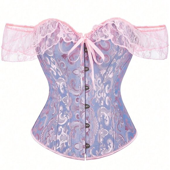 Multicolor Boho Women's Off Shoulder Corset Top - Picture 1 of 5